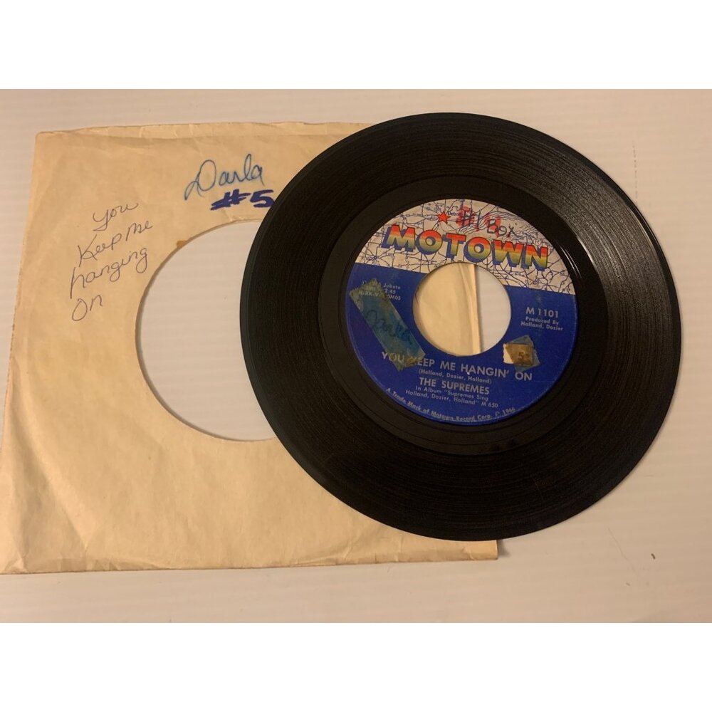 Vintage 1966 Motown 45 RPM Vinyl Record The Supremes "You Keep Me Hangin On" & "